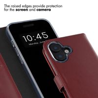 Selencia Genuine Leather Book Case Apple iPhone 17 - Burgundy