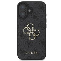 Guess 4G Metal Logo Backcover Apple iPhone 16 - Zwart
