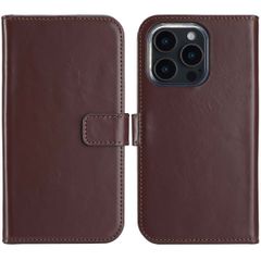 Selencia Genuine Leather Book Case Apple iPhone 16 Pro Max - Brown