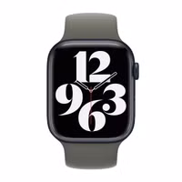 Apple Siliconen solobandje Apple Watch | 38/40/41/42 mm - Maat 2 - Olive