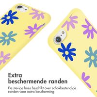 imoshion Siliconen design hoesje met koord iPhone SE (2022 / 2020) / 8 / 7 - Yellow Flower Distance