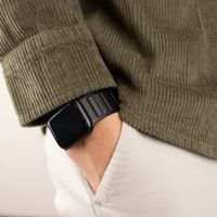 Accezz Magnetic genuine leather band Apple Watch | 44/45/46/49 mm - Black
