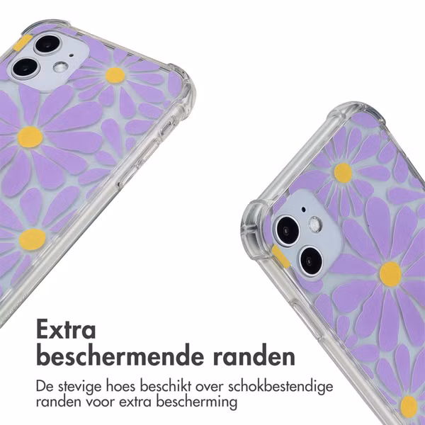 imoshion Design hoesje met koord Apple iPhone 11 - Tropical Violet Flowers Connect