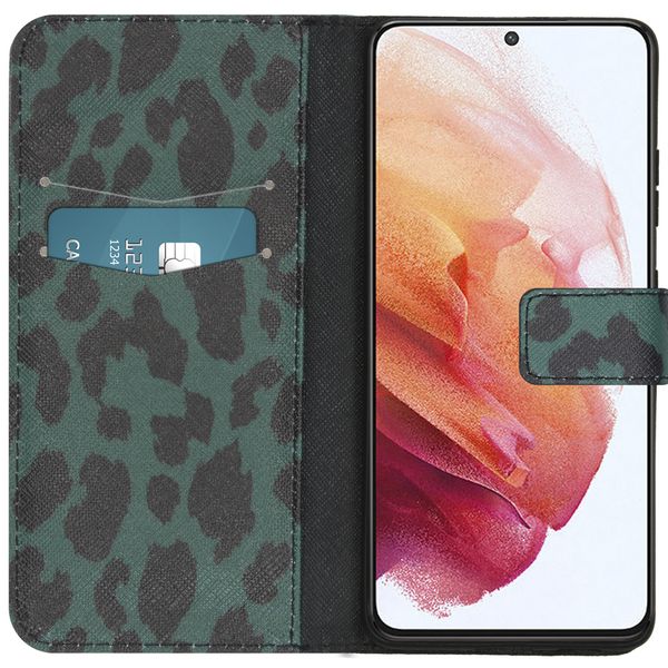 imoshion Design Softcase Bookcase Samsung Galaxy S21 Ultra - Green Leopard
