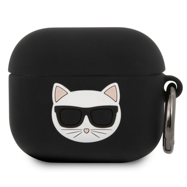 Karl Lagerfeld Choupette 3D Silicone Case Apple AirPods 3 (2021) - Zwart