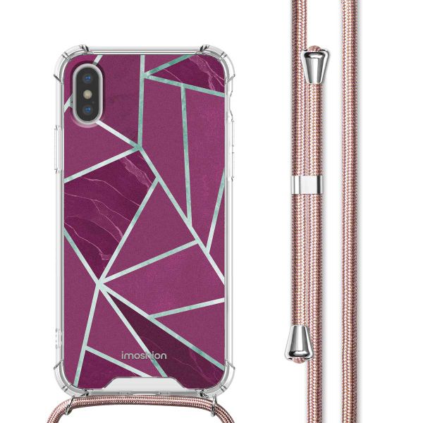 imoshion Design hoesje met koord iPhone Xs / X - Bordeaux Graphic