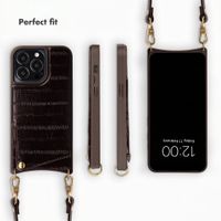 Selencia Nova Real Leather Back Cover with Card Holder Apple iPhone 13 Pro - Dark Chocolate