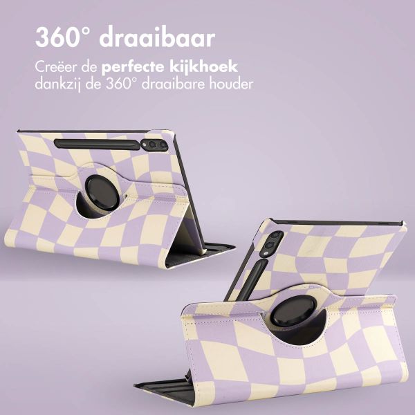 imoshion 360° Draaibare Design Bookcase Samsung Galaxy Tab S10 Plus / Tab S9 FE Plus / Tab S9 Plus - Dancing Cubes