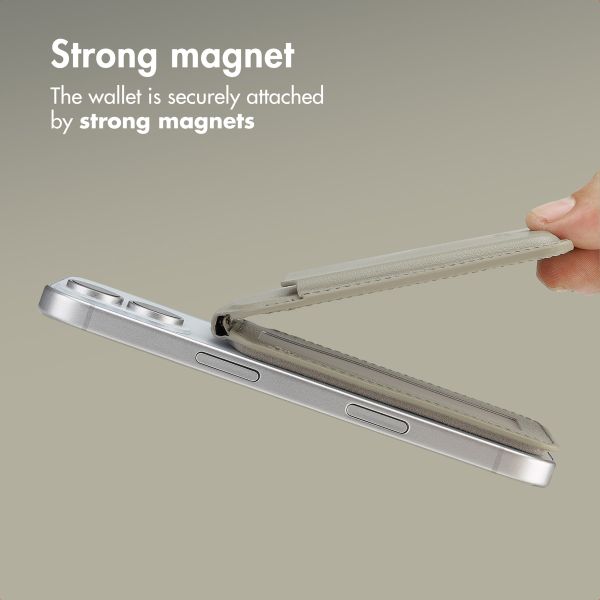 Accezz Leather Wallet with Stand - Compatible with MagSafe and Qi2 - Light Grey