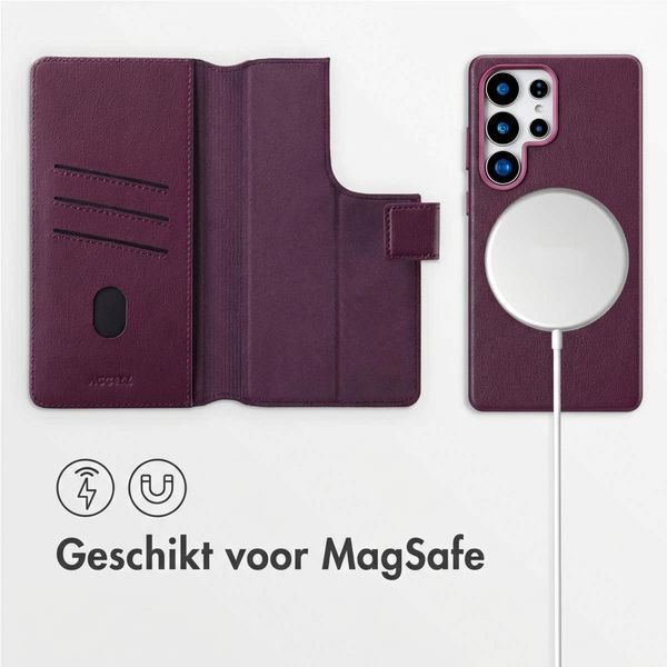 Accezz Leather Bookcase 2-in-1 met MagSafe Samsung Galaxy S25 Ultra - Heath Purple