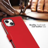 Selencia Genuine Leather Book Case Apple iPhone 15 Plus - Red