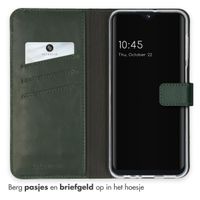 Selencia Echt Lederen Bookcase Samsung Galaxy A23 (5G) - Groen