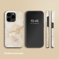 Selencia Vivid Tough Backcover met MagSafe iPhone 15 Pro Max - Golden Beige Marble