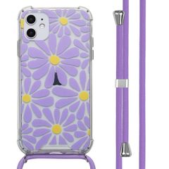 imoshion Design hoesje met koord Apple iPhone 11 - Tropical Violet Flowers Connect
