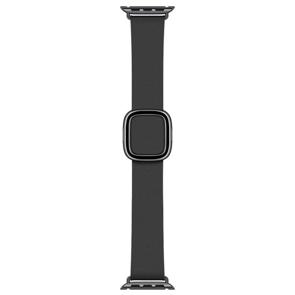 Apple Leather Band Modern Buckle Apple Watch Series 1 t/m 9 / SE (38/40/41 mm) | Series 10 (42 mm) - Maat S - Zwart