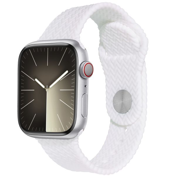 imoshion Siliconen geweven bandje Apple Watch Series 1 t/m 9 / SE (38/40/41 mm) | Series 10 (42 mm) - Wit