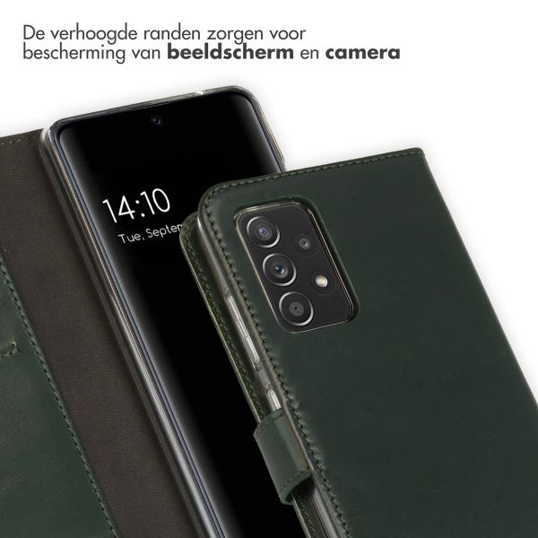 Selencia Echt Leren Bookcase Samsung Galaxy A52(s) (5G/4G) - Groen