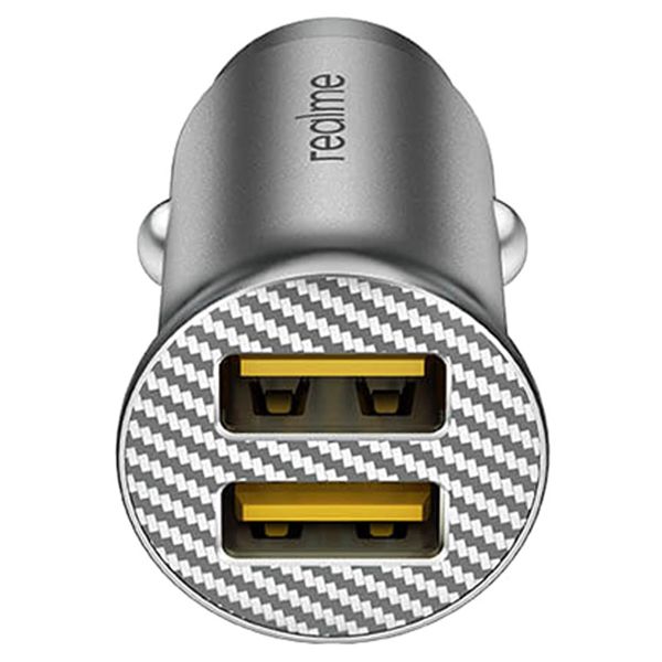 Realme Originele autolader - Autolader zonder kabel - Dubbele USB-A poort - 33 Watt - Zwart