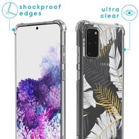 imoshion Design hoesje met koord Samsung Galaxy S20 Plus - Bladeren - Zwart / Goud