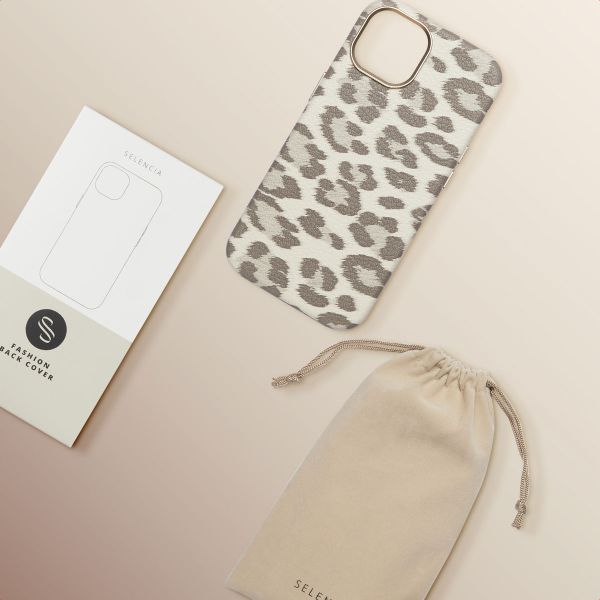 Selencia Sabi Back Cover Panther Print with MagSafe Apple iPhone 14 - Soft Ivory