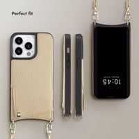 Selencia Nova Phone Case with Cord and Card Holder Apple iPhone 14 Pro - Beige