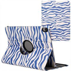 imoshion 360° Draaibare Design Bookcase Apple iPad Air 5 (2022) / Air 4 (2020) - White Blue Stripes