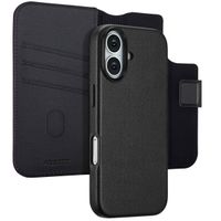 Accezz 2-in-1 Leather Bookcase with MagSafe Apple iPhone 17 - Onyx Black