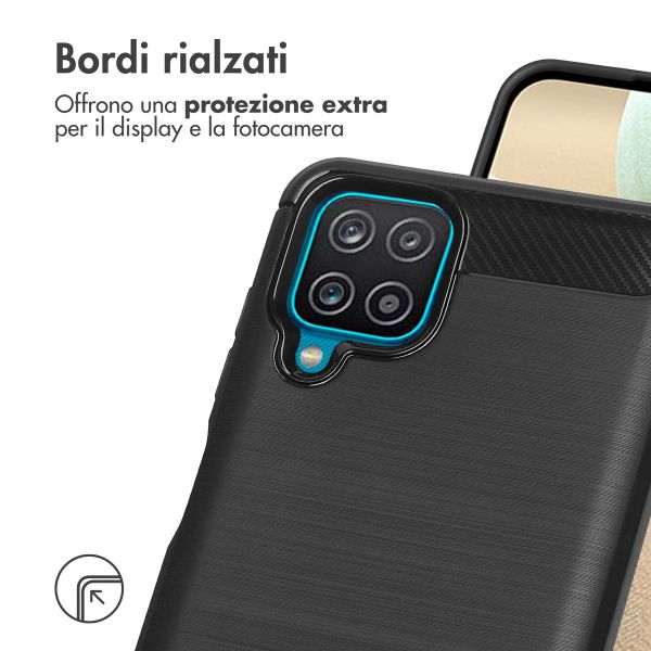 imoshion Brushed Backcover Samsung Galaxy A12 - Zwart
