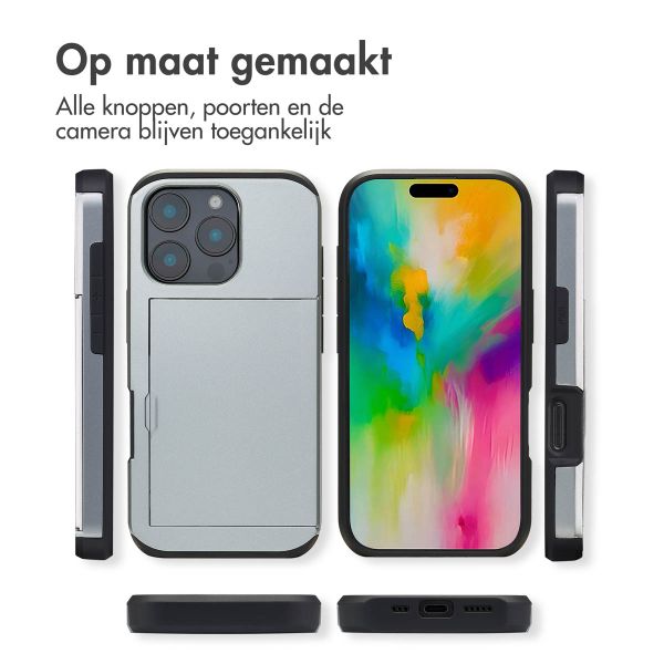 imoshion Backcover met pasjeshouder iPhone 16 Pro - Grijs