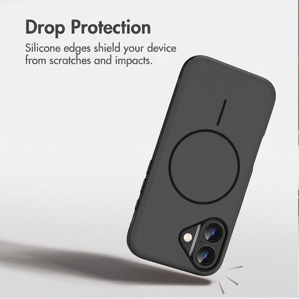 imoshion Colour Back Cover with Thin MagSafe Ring Apple iPhone 16 - Black