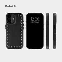 Selencia Studs Back Cover with MagSafe Apple iPhone 16 - Velvet Black