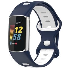 imoshion Siliconen sport bandje Fitbit Charge 5 / Charge 6 - Blauw / Wit