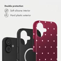 Selencia Vivid Back Cover with MagSafe Apple iPhone 16 - Happy Dots Burgundy