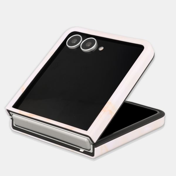 Selencia Vivid Backcover met MagSafe Samsung Galaxy Z Flip 8 - Golden Beige Marble