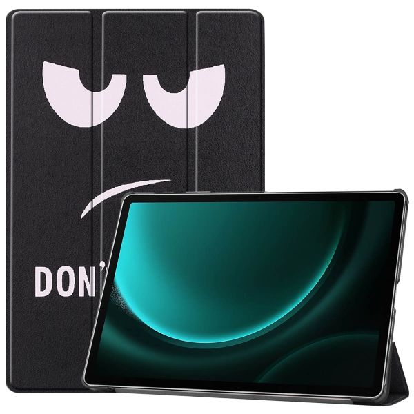 imoshion Trifold Design Bookcase Samsung Tab S10 Plus / Tab S9 Plus / Tab S9 FE Plus - Don't touch