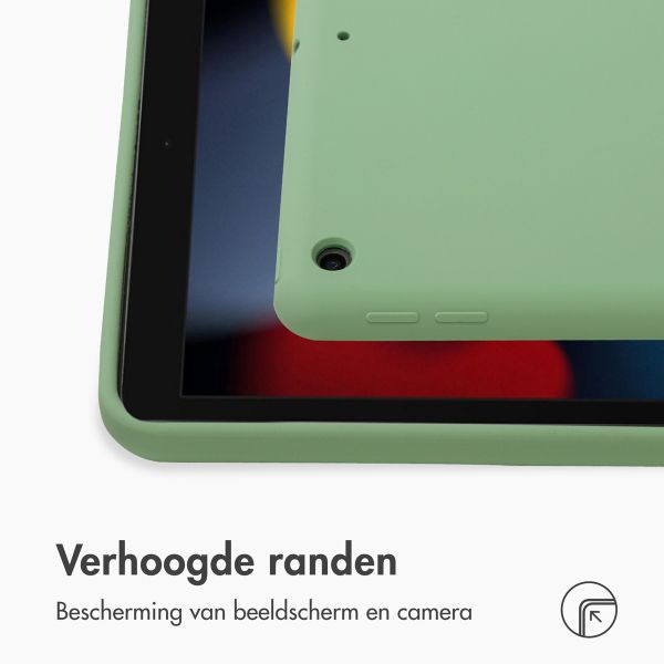 Accezz Liquid Silicone Backcover Apple iPad 9 (2021) 10.2 inch / iPad 8 (2020) 10.2 inch / iPad 7 (2019) 10.2 inch - Lichtgroen