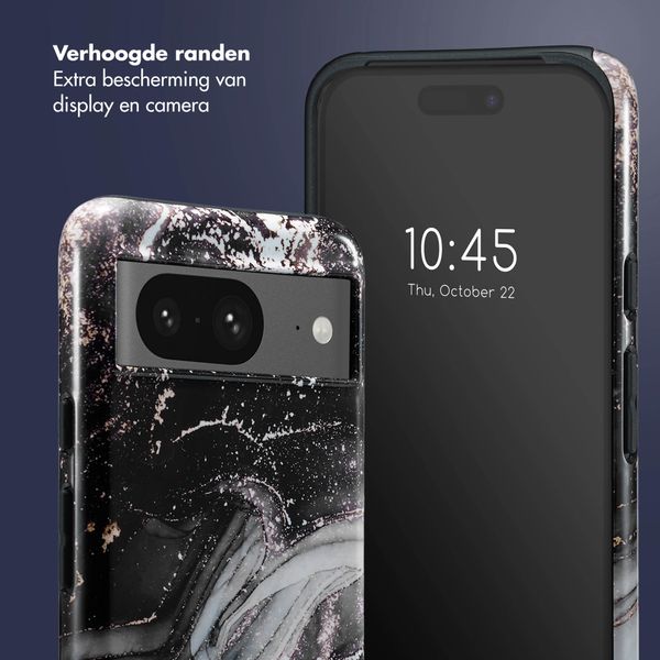 Selencia Vivid Tough Backcover Google Pixel 8 - Chic Marble Black