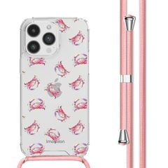 imoshion Design hoesje met koord iPhone 14 Pro Max - Crab Watercolor