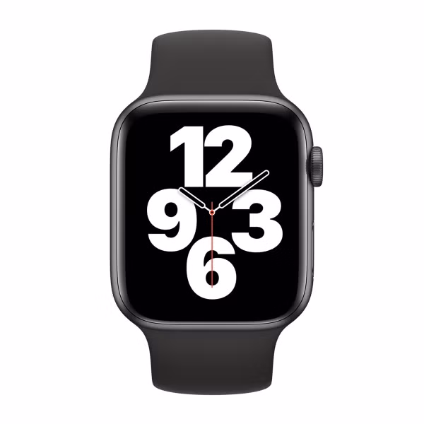 Apple Siliconen solobandje Apple Watch | 38/40/41/42 mm - Maat 5 - Black