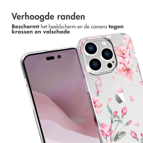 imoshion Design hoesje iPhone 14 Pro - Bloem - Roze