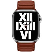 Apple Leather Link Apple Watch Series 1 t/m 9 / SE (38/40/41 mm) | Series 10 / 11 (42 mm) - Maat M/L - Umber