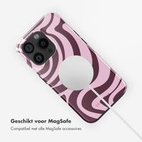 Selencia Vivid Tough Backcover met MagSafe iPhone 15 Pro - Wavy Swirl Pink Plum