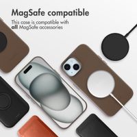 Accezz Leather Back Cover with MagSafe Apple iPhone 15 - Coffee Brown
