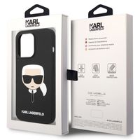 Karl Lagerfeld Karl's Head Liquid Silicone Backcover MagSafe iPhone 14 Pro - Zwart