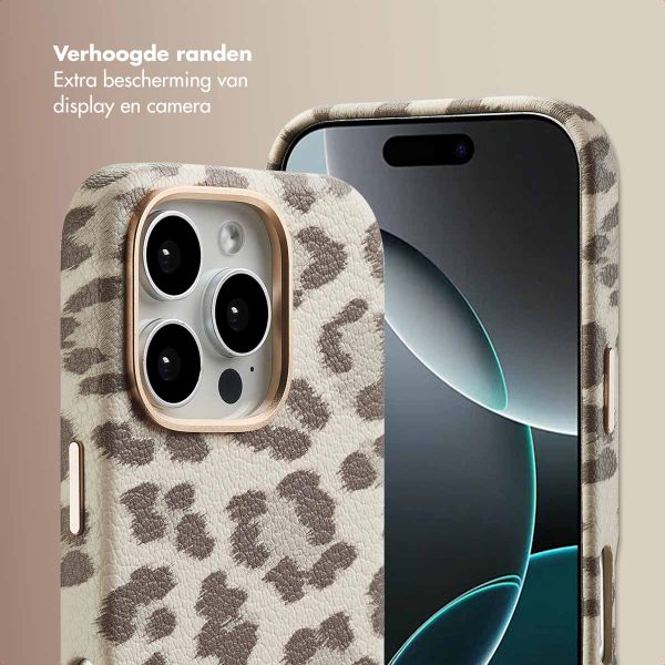 Selencia Sabi Backcover Panterprint met MagSafe Apple iPhone 16 Pro - Soft Ivory