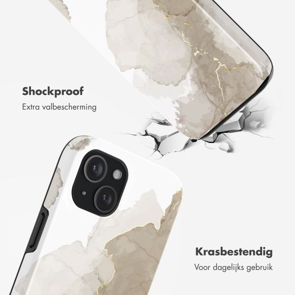 Selencia Vivid Backcover met MagSafe Apple iPhone 15 - Marble Light Brown