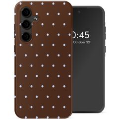 Selencia Vivid Backcover Samsung Galaxy S24 FE - Happy Dots Chocolate