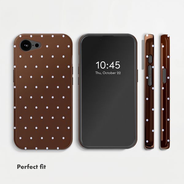 Selencia Vivid Back Cover with MagSafe Apple iPhone 17e / 16e - Happy Dots Chocolate