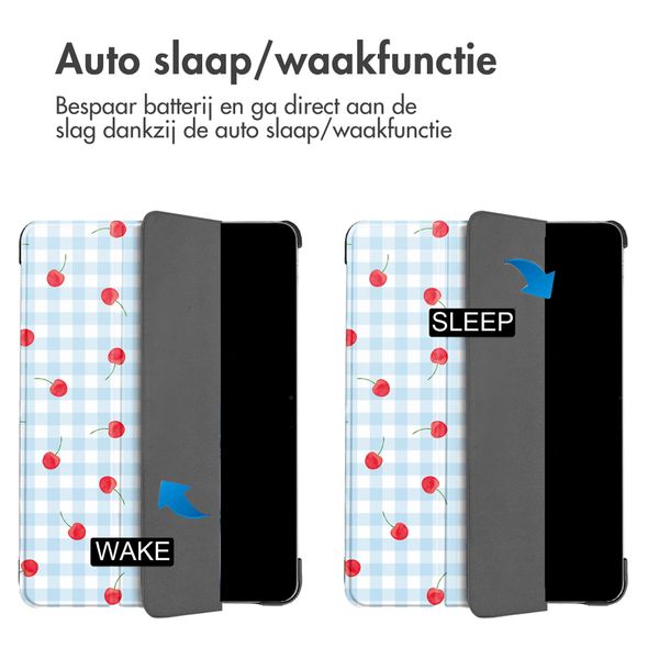 imoshion Design Trifold Bookcase Samsung Galaxy Tab A11 Plus / A9 Plus - Cherry Check