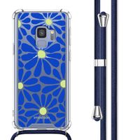 imoshion Design hoesje met koord Samsung Galaxy S9 - Cobalt Blue Flowers Connect